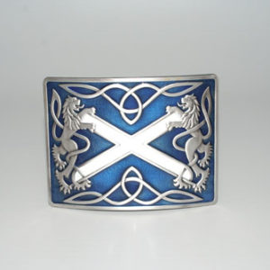 Highland Saltire Blue Enamel Buckle Antique