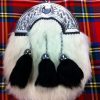 Fur Sporran White Rabbit With Black Tallels Solid Cantle Dress