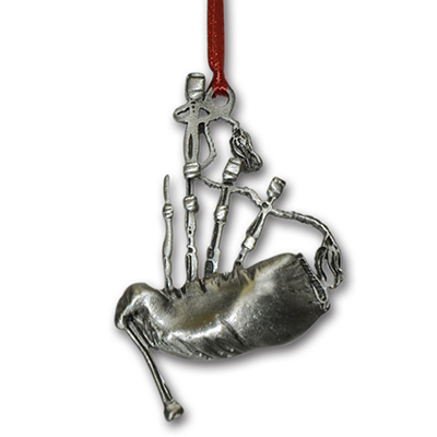 Bagpipe Pewter Christmas Ornament