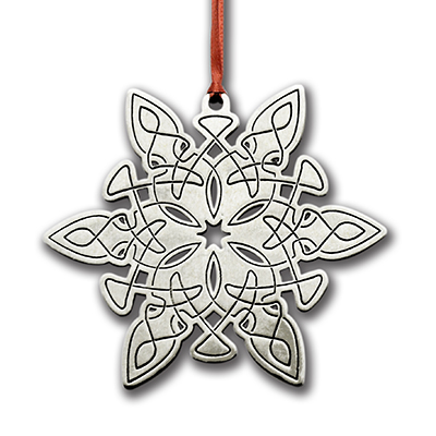 Snowflake Pewter Christmas Ornament