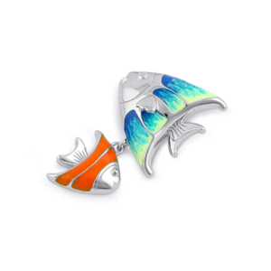 Silver Tropical Enamel Fish Pendant
